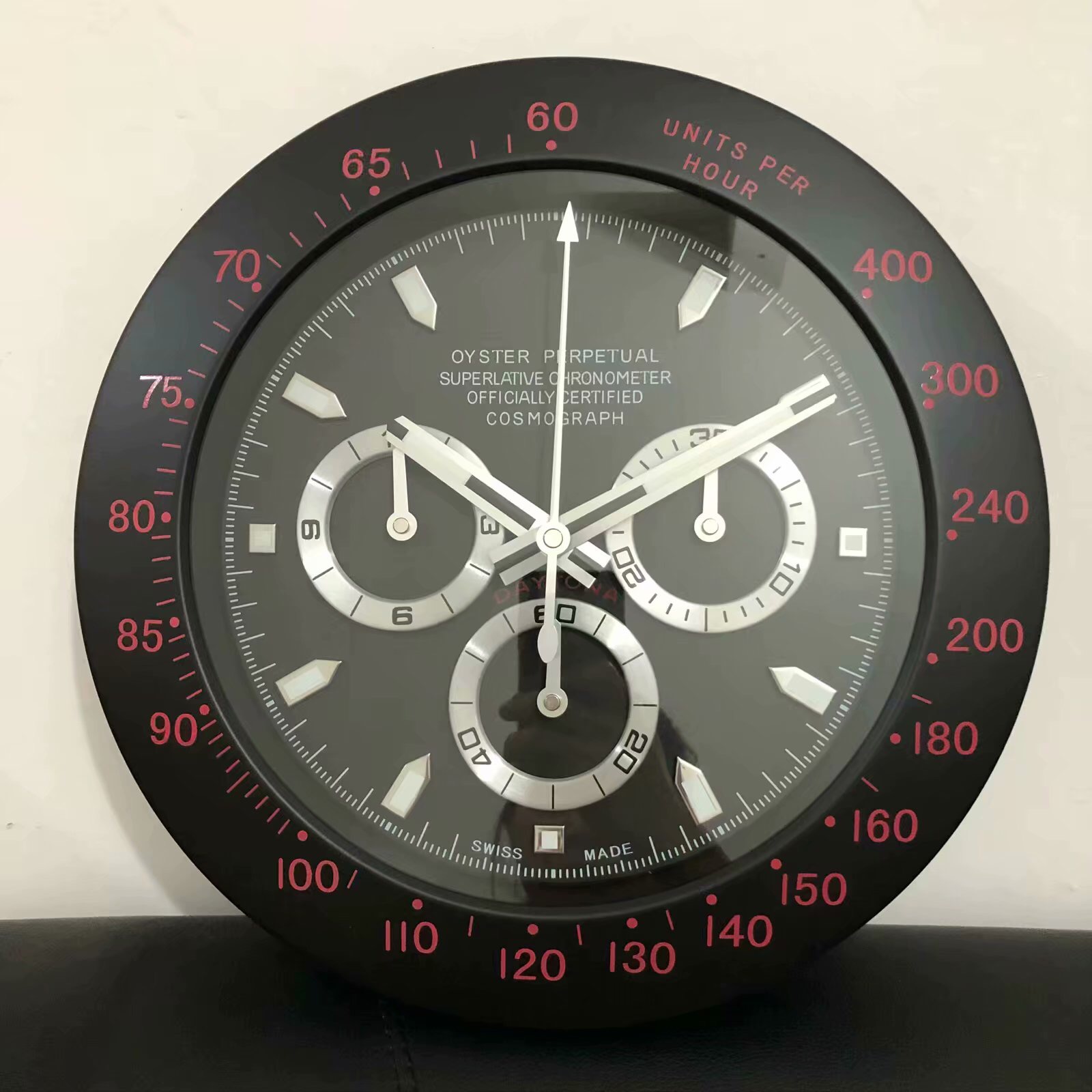 Red and Black Fresco Wall Clock